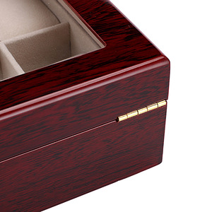 Ready estuches-caja de embalaje de madera para relojes, cierre dorado con 12 ranuras para ventana de vidrio impreso - Product Image 6