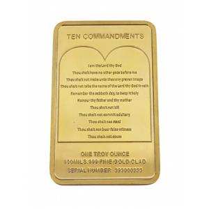 الوصايا العشر مع صورة يسوع على الصليب، لوح ذهبي مطلي للعرض والديكور - Product Image 3