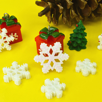 Tema natalizio Glitter fiocco di neve resina Cabochon Flatback per fai da te Scrapbooking artigianato ciondolo gioielli