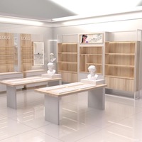 Meuble haut personnalisable au design minimaliste en bois, option ouverte, éco-responsable, avec présentoir en verre anti-vent, organisateur central