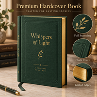 Impression de livres personnalisés à couverture rigide verte avec dorure à chaud et pages intérieures couleur pour projets d'édition et cadeaux
