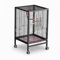Cage à oiseaux moderne pliable en fer avec roulettes, double mangeoire avec revêtement par pulvérisation, 35x34x61 cm, conception anti-évasion pour calopsites et perruches