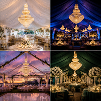 Lustre suspendu en or de luxe moderne, éclairage décoratif pour hôtel, décoration de salle de mariage, lustre en cristal LED
