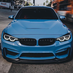 Amp-Z Front Lip <b>Splitter</b> For Bmw M3 M4 F80 F82 F83 2015-2020 Piano Black Carbon Fiber Texture Polished Finish - Product Image 2