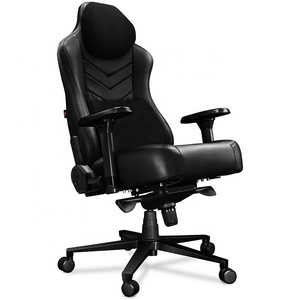 Chaise de jeu E-Sports en cuir moulé haute densité, tissu <span class=keywords><strong>noir</strong></span>, grande <span class=keywords><strong>et</strong></span> haute, avec coussin en mousse à mémoire de forme en velours - Product Image 3
