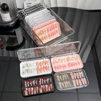 XJH 20pcs boîte de rangement pour ongles à presser en plastique transparent organisant des faux ongles avec style