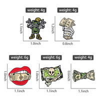 Broches en émail créatives sur le thème de la collection de dollars américains et de billets de banque de dessin animé, badges de revers pour sacs à dos, bijoux amusants pour cadeau
