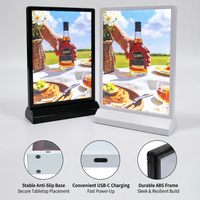 Support de menu LED en forme de T pour café, bar, restaurant – Présentoir lumineux réutilisable pour affiches et promotions