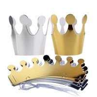 10 chapeaux d'anniversaire mignons en forme de couronne or et argent, accessoires de fête pour bébés, enfants, photos et décorations
