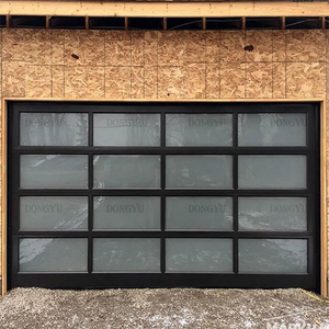 Porte de <span class=keywords><strong>garage</strong></span> sectionnelle automatique à commande électrique à télécommande, en alliage d'aluminium givré transparent personnalisé, type mode, à vue complète - Product Image 6