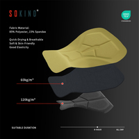 Coussin de selle de vélo rembourré haute densité personnalisé, design respirant, écologique, séchage rapide, matière Spandex/Nylon pour hommes