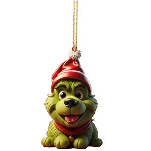 2025 Nueva Serie de piel verde <span class=keywords><strong>Grinch</strong></span> colgante decorativo de Navidad árbol de Navidad colgante pequeño decorativo - Product Image 2