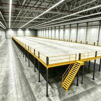 HONGXIN Étagère de mezzanine robuste sans boulons en acier laminé à froid, revêtement poudré, résistante à la corrosion, réglable, 2-3 niveaux, 1000 kg/m²