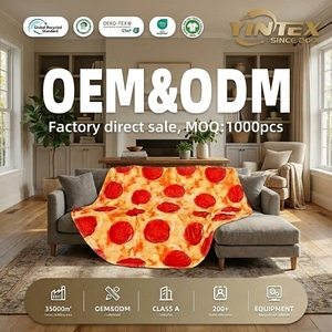 Manta de <span class=keywords><strong>Pizza</strong></span> con <span class=keywords><strong>Pepperoni</strong></span> Yintex al por Mayor, OEM ODM, Ligera, Suave, de Franela, para Adultos y Niños, Regalo de Cumpleaños, Roja, Divertida, Decoración para el Hogar - Product Image 1