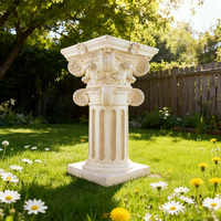 Colonne de présentation de fleurs en résine style colonne corinthienne, peinte à la main, pour décoration de jardin européen, idéale pour le dropshipping