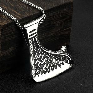yunnique <b>Titanium</b> Steel Viking Axe Pendant Men's Necklace Stainless Steel Geometric Themed Gift Jewelry Fashion Accessory - Product Image 2