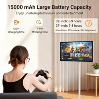HYA 32 Inch Portable Smart TV Layar Monitor Pintar Portabel Mode Game untuk Laptop/Tablet-HDTV Layar Sentuh 10 Titik 4-6 Jam
