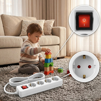 Venta caliente extensión de toma de corriente de enchufe múltiple cable de extensión universal de 3 vías y toma de interruptor cable de alimentación extendido de 3m 3*0,75