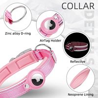 Kalung Anjing Reflektif Nylon Grosir, Dapat Disesuaikan, Dilengkapi AirTag Retainer Tracker, Tahan Lama, Kokoh, untuk Anjing Sedang dan Besar