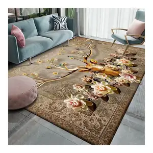 Wholesale Hot Selling Custom Area Rug Crystal Velvet Digital Printed 3d Carpet machine washable Carpets and Cugs