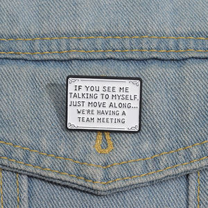 Металлические значки-броши с забавными надписями, эмалированные, для костюма, рюкзака, оптом - Product Image 1