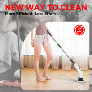 Nettoyeur électrique rotatif sans fil pour le nettoyage de la salle de bain avec une longue poignée, brosse de nettoyage électrique - Product Image 3