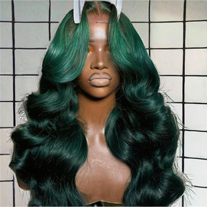 13x4 <b>13x6</b> Full <b>Frontal</b> Vietnamese Human Hair Long Green Color 100% Virgin Hair Glueless Body Wave for <b>Lace</b> Transparent <b>Lace</b> - Product Image 3