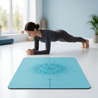 Genouillère de yoga antidérapante en cuir PU et caoutchouc naturel, épaisseur 5 mm, pour soutien des coudes, coussin d'équilibre, usage domestique et salle de sport