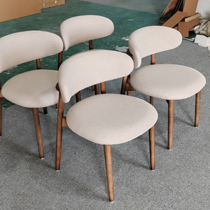 Bắc Âu Retro 6 chỗ ngồi bàn ăn ghế đặt thiết kế hiện đại Gỗ Óc Chó với ghế cho nhà bếp và nhà hàng đồ nội thất - Product Image 2