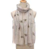 Écharpe imprimée motif abeille pour femmes Pashmina Feel Châles Wraps Automne Hiver Chaud Grand Mode Gland Longues Écharpes