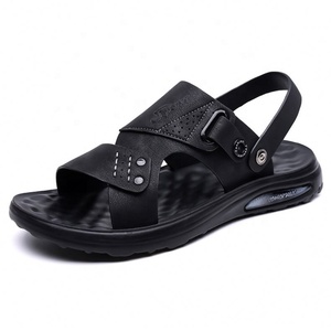 2026 New High Quality Breathable Casual Leather Slippers Outdoor <b>Sandals</b> Men Hiking Safety <b>Elastic</b> Summer Shoes Water EVA Insole - Product Image 2