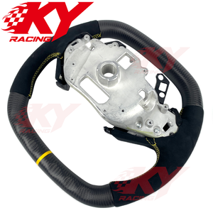 Volant de voiture de style course en fibre de carbone mate LED pour Chevrolet Corvette C8 Coupé C6 C7 C5 Camaro Malibu Cruze Silverado - Product Image 3