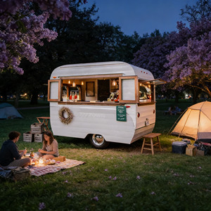 Chariots alimentaires électriques personnalisables avec système d'évier double, design luxueux et tendance pour boissons (café et jus) - Product Image 1