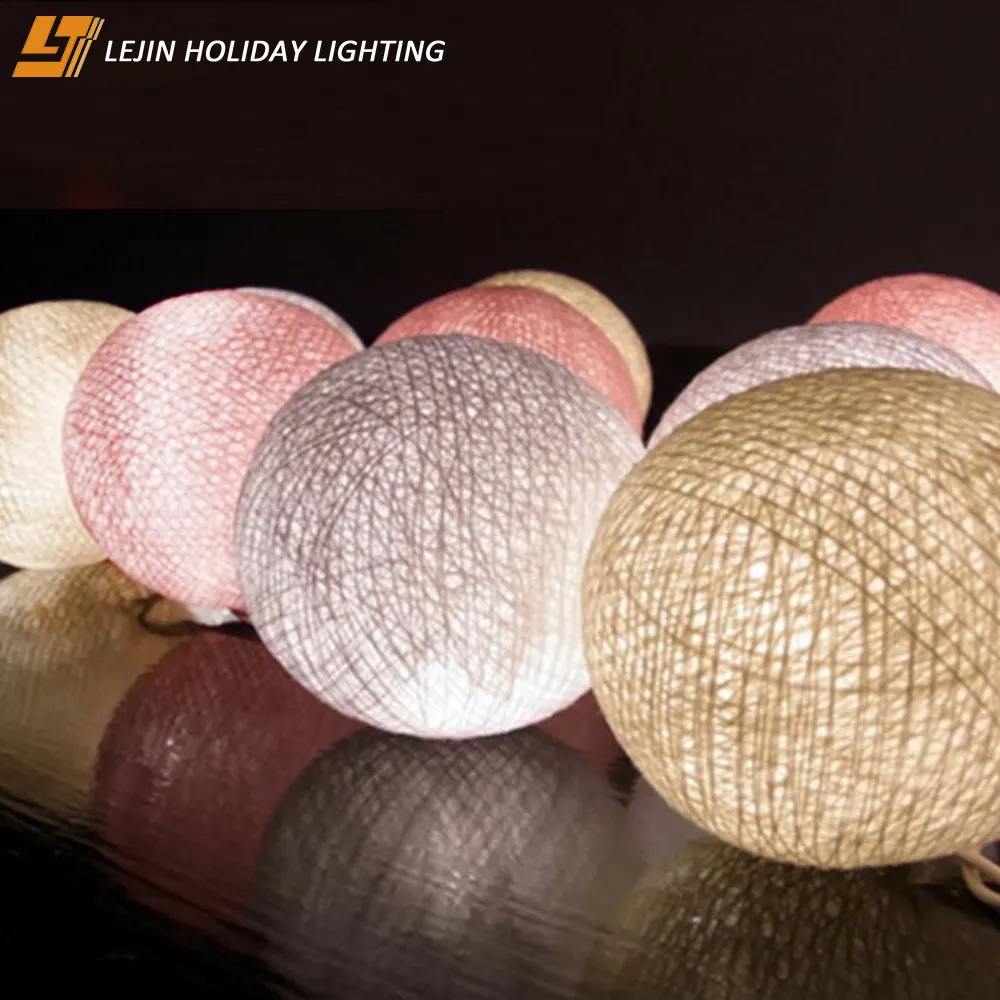 Waterproof 4.5v cotton ball string lights for decoration