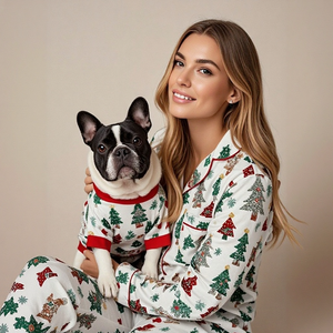 ג 'וימאי ידידותי לסביבה ואופנתי כותנה טהור משפחה פיג' מה סט סט פוליאסטר נשיפה ונוח בגדים לחג המולד - Product Image 3