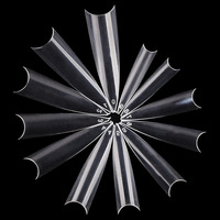 Vente en gros de 600 pièces/sac, pointes d'ongles artificielles longues et pointues de style français, transparentes naturelles, en ABS acrylique, faux ongles, fournitures d'extension d'ongles