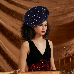 Vente chaude coloré Kentucky Derby Fascinator chapeau perle Sinamay église chapeau thé fête chapeau formel pour les femmes danse décoration - Product Image 3