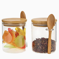 Ensemble de rangement d'épices pour la maison en bocal Mason, plateau en bambou, pots à condiments, cuillères, sucre, poivre, assaisonnement, cuisine, fête