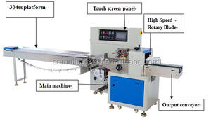 Machine à emballer automatique économique et pratique d'oreiller de barre de chocolat de bonbon dur cassant d'arachide avec la grande remise - Product Image 5
