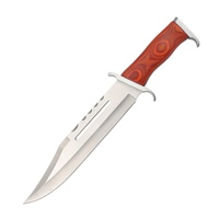 Couteau de combat personnalisable Rambo3, lame en acier inoxydable de haute qualité, pointe clip, bord droit, manche en bois, étui en cuir, OEM 1