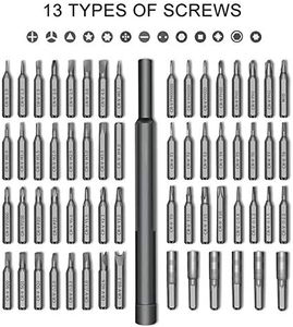 66 in 1 <b>Mini</b> Cordless Screwdriver <b>USB</b> Multi-Functional Drill Set with 64-Piece Bits Lithium-Ion Battery DIY Tools - Product Image 2