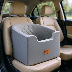 Siège auto pour chien Vevor Dog Booster gris, transporteur pour animaux jusqu'à 55 lbs, confortable pour les chiens en voiture - Product Image 2