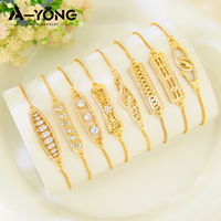 Bracelet jonc ajustable en laiton plaqué or avec zircon, design unique, pour femme - Meilleure vente