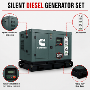 เครื่องกำเนิดไฟฟ้าดีเซล Cummins 100KW 125KVA ระบายความร้อนด้วยน้ำ 3 เฟส พร้อมใบรับรอง EAC EPA CE SONCAP UKCA  แบบเงียบ - Product Image 2