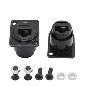 DタイプRJ45 Cat6女性から女性への取り付けネジ付きイーサネットエクステンションカプラーアダプター - Product Image 1