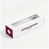 Boîte à biscuits personnalisée en carton blanc de qualité alimentaire avec fenêtre, production en 72h, emballage de boulangerie recyclable