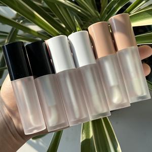 Tube de gloss à lèvres rond transparent vide de 6 ml avec logo personnalisé, grand pinceau, emballage cosmétique en plastique pour rouge à lèvres liquide - Product Image 3