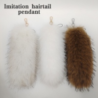 Vente en gros fausse peluche raton laveur sétaire grande taille bon marché décoration de queue de fourrure de renard en PVC