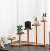 Étagères à fleurs en bambou pour rebords de fenêtre, baies vitrées et terrasses, supports de rangement pour plantes, mini-étagères de présentation pour plantes de bureau