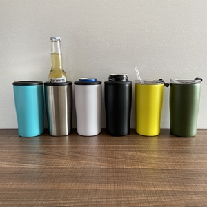 4 In 1 Can Cooler Stainless Steel Vacuum Insulation 12oz 16oz Can Cooler Beer Drink Insulated Can Holder